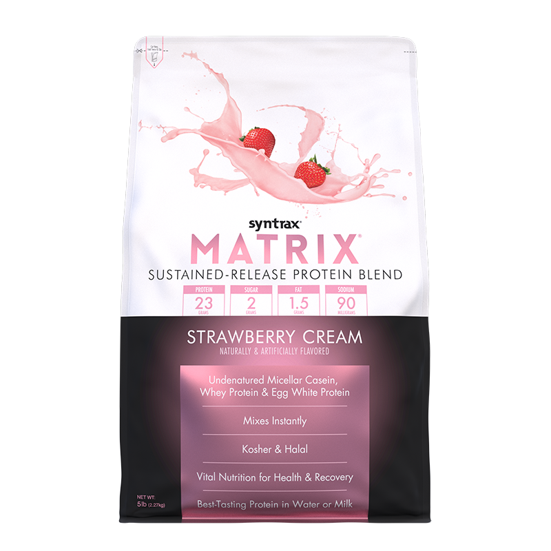 SYNTRAX MATRIX PROTEIN BLEND 2.27 kg. (5 lbs) Strawberry Cream รับฟรี!! Aerobottle Primus Crystal Shaker 32OZ. จำนวน 1 ใบ