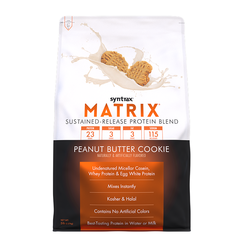 SYNTRAX MATRIX PROTEIN BLEND 2.27 kg. (5 lbs) Peanut Butter Cookie+ Free Syntrax Aerobag Sling bag 1ใบ