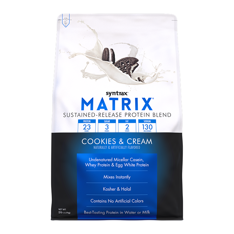 SYNTRAX MATRIX PROTEIN BLEND 2.27 kg. (5 lbs) Cookies & Cream *เมื่อซื้อ 1 ถุง หรือ 2 ถุง ราคาพิเศษ*